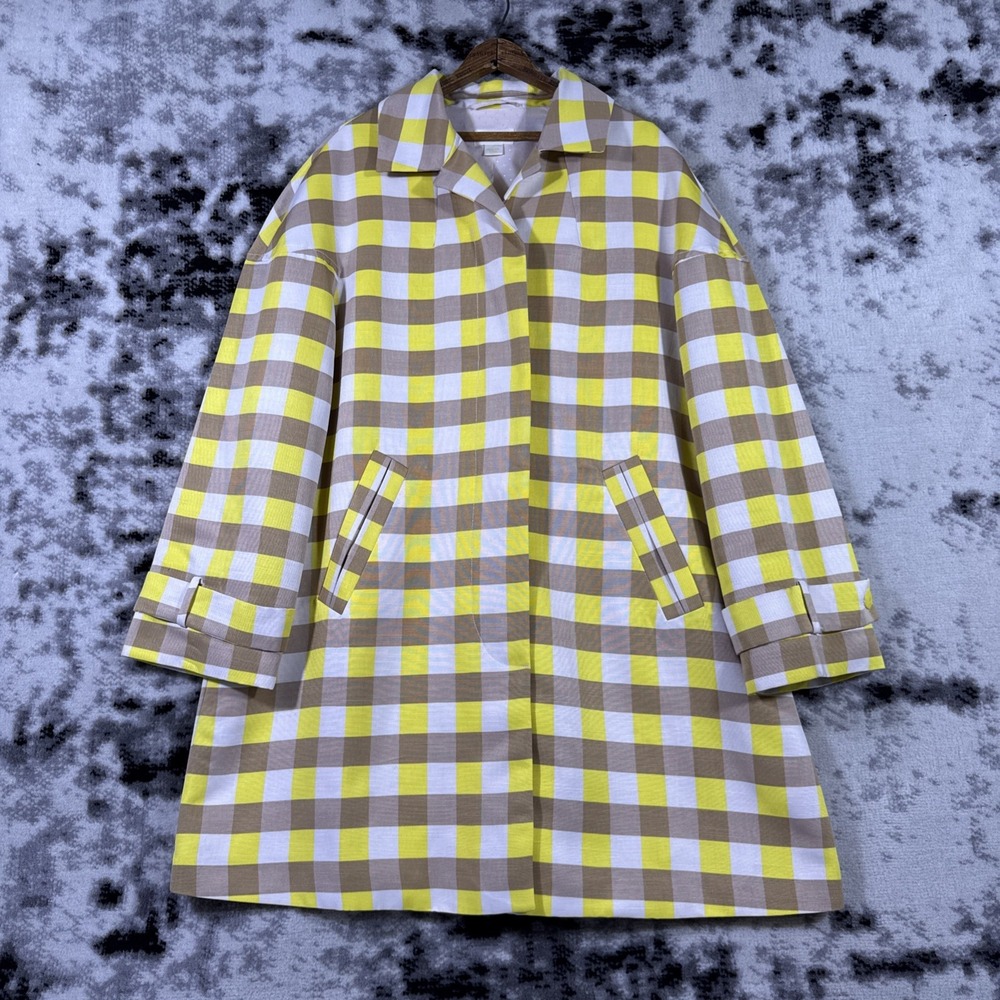 Maeve Anthropologie Jacket Womens Size Medium Yellow Brown Gingham Hippie Boho